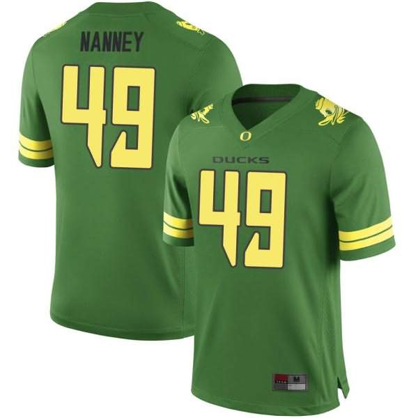Oregon Ducks Men's #49 Tyler Nanney Football College Game Green Jersey XVR41O1Q