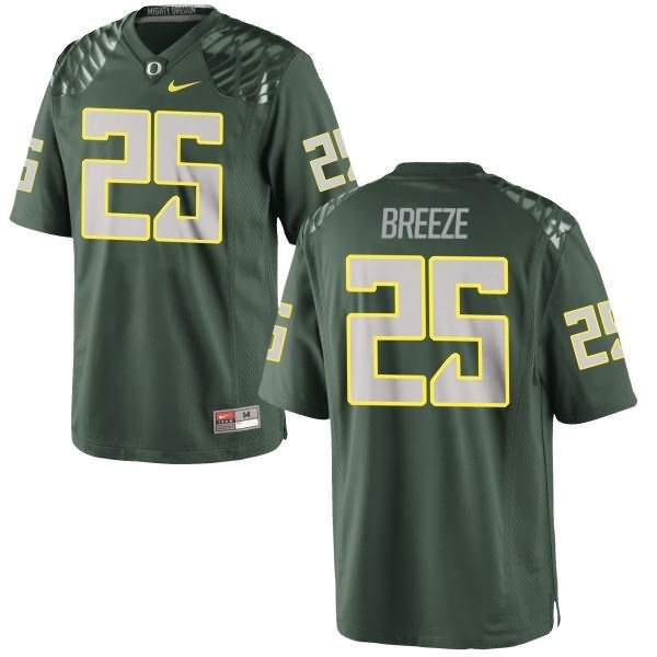 Oregon Ducks Women's #25 Brady Breeze Football College Replica Green Jersey YHE48O1V