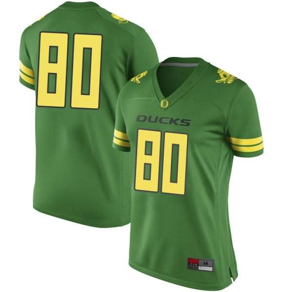 Oregon Ducks Women's #80 Bryan Addison Football College Game Green Jersey LXF60O4N