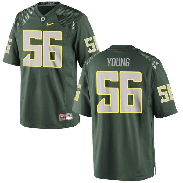 Oregon Ducks Women's #56 Bryson Young Football College Game Green Jersey XFT33O4Q