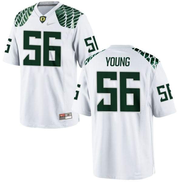 Oregon Ducks Women's #56 Bryson Young Football College Limited White Jersey GAO71O4W