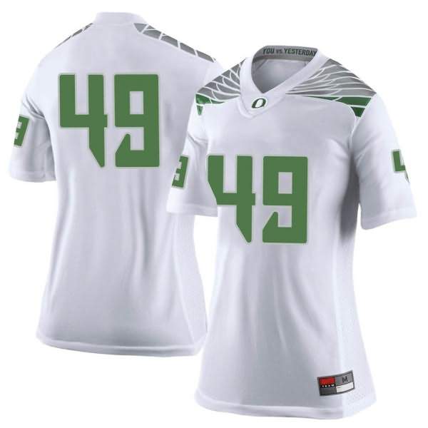 Oregon Ducks Women's #49 Camden Lewis Football College Limited White Jersey VEN54O3E