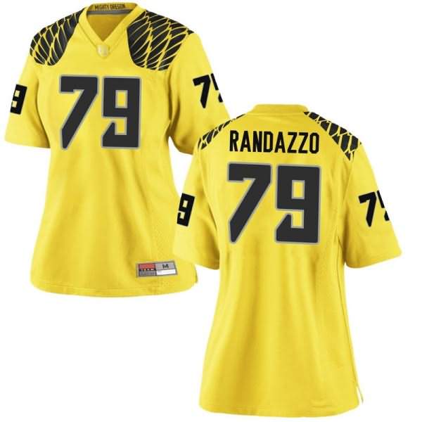 Oregon Ducks Women's #79 Chris Randazzo Football College Game Gold Jersey YSG80O8F