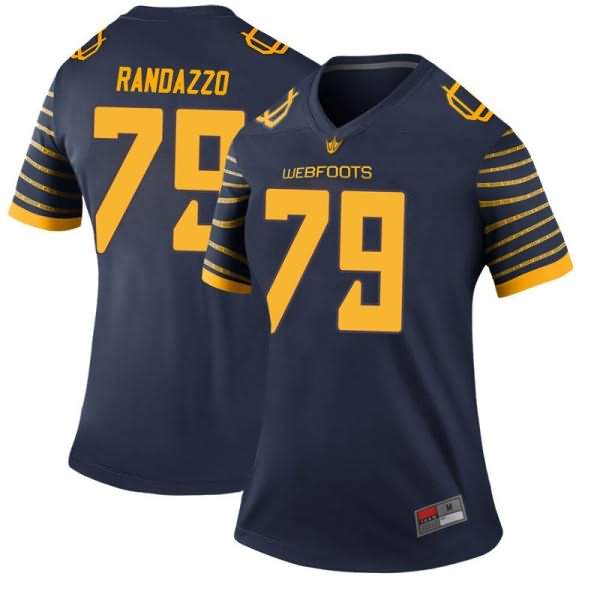 Oregon Ducks Women's #79 Chris Randazzo Football College Legend Navy Jersey RVG44O4J