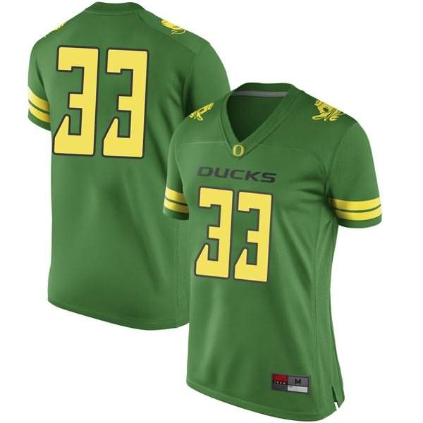 Oregon Ducks Women's #33 Cyrus Habibi-Likio Football College Replica Green Jersey IOK58O6D