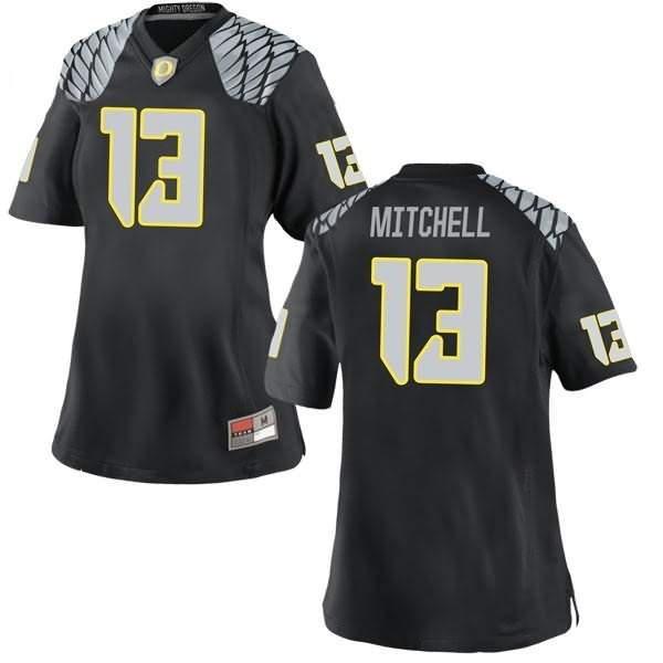 Oregon Ducks Women's #13 Dillon Mitchell Football College Game Black Jersey WPU01O5X