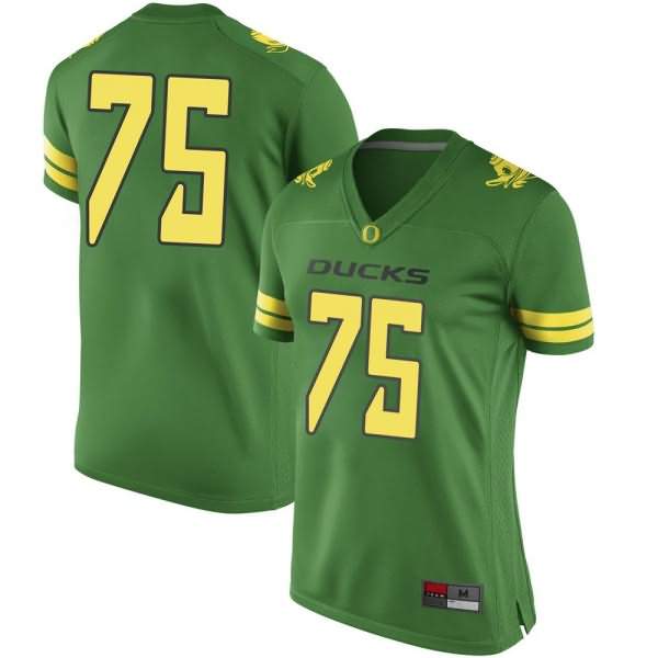 Oregon Ducks Women's #75 Faaope Laloulu Football College Game Green Jersey VWA45O3O