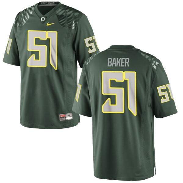 Oregon Ducks Women's #51 Gary Baker Football College Authentic Green Jersey KAJ00O6H