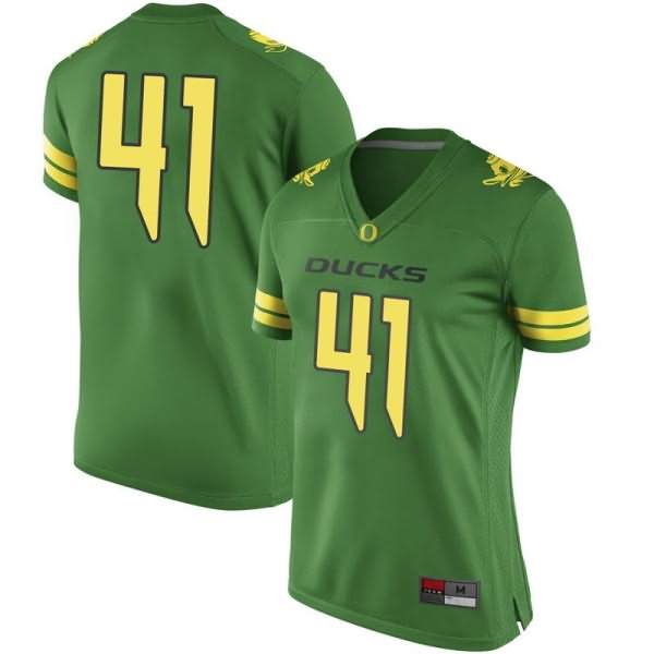 Oregon Ducks Women's #41 Isaac Slade-Matautia Football College Replica Green Jersey UHN33O8I