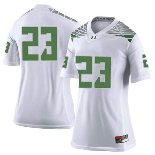 Oregon Ducks Women's #23 Jack Vecchi Football College Limited White Jersey BWT47O8T