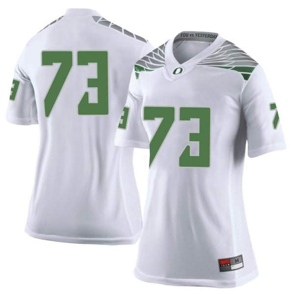 Oregon Ducks Women's #73 Jaylan Jeffers Football College Limited White Jersey BGF25O7S