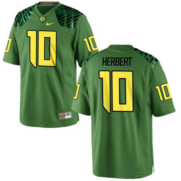 Oregon Ducks Women's #10 Justin Herbert Football College Authentic Green Apple Alternate Jersey MYF46O7I