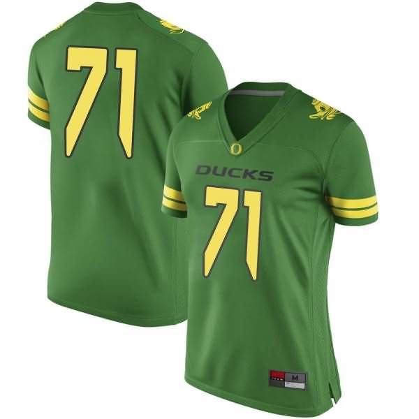 Oregon Ducks Women's #71 Malaesala Aumavae-Laulu Football College Game Green Jersey PTU24O2K