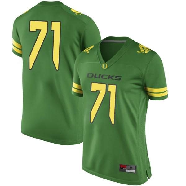 Oregon Ducks Women's #71 Malaesala Aumavae-Laulu Football College Replica Green Jersey LHZ10O3F