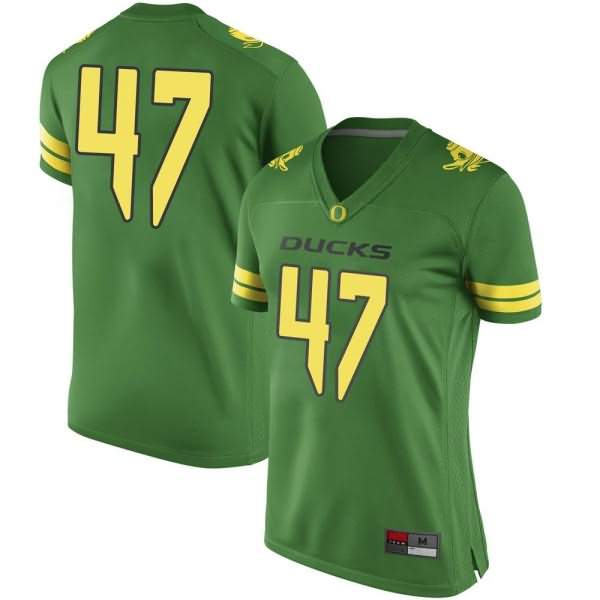 Oregon Ducks Women's #47 Mase Funa Football College Game Green Jersey EGT76O3H