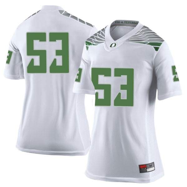 Oregon Ducks Women's #53 Matt Christman Football College Limited White Jersey OFW78O1X