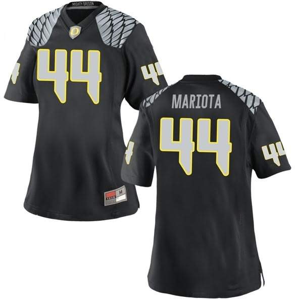 Oregon Ducks Women's #44 Matt Mariota Football College Game Black Jersey FDS82O4J