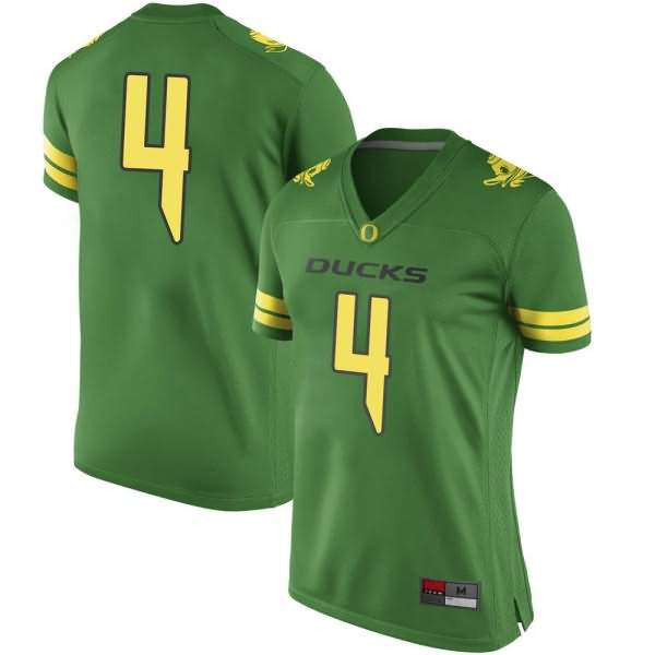 Oregon Ducks Women's #4 Mycah Pittman Football College Game Green Jersey TVU18O3E