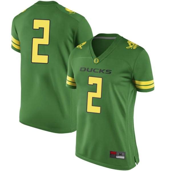 Oregon Ducks Women's #2 Mykael Wright Football College Game Green Jersey FGA27O2B