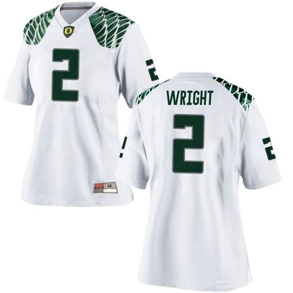 Oregon Ducks Women's #2 Mykael Wright Football College Game White Jersey EFK76O5E