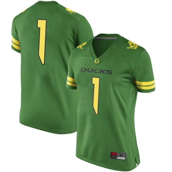 Oregon Ducks Women's #1 Noah Sewell Football College Replica Green Jersey IHT24O7Z