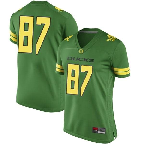 Oregon Ducks Women's #87 Ryan Bay Football College Replica Green Jersey EIA22O0Z