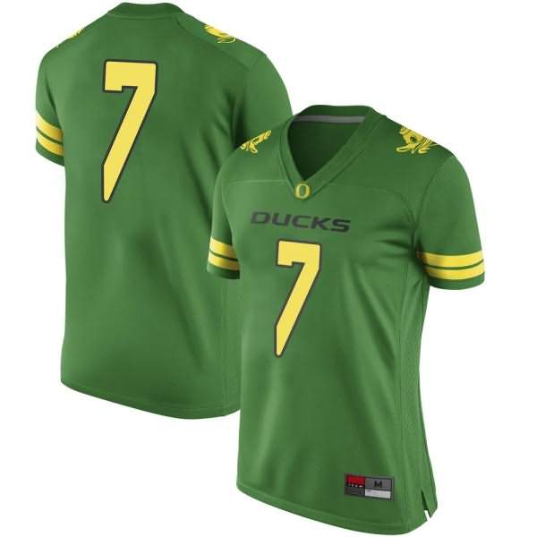 Oregon Ducks Women's #7 Steve Stephens IV Football College Game Green Jersey LUR34O6A