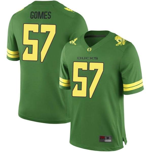 Oregon Ducks Youth #57 Ben Gomes Football College Game Green Jersey XCF61O7G