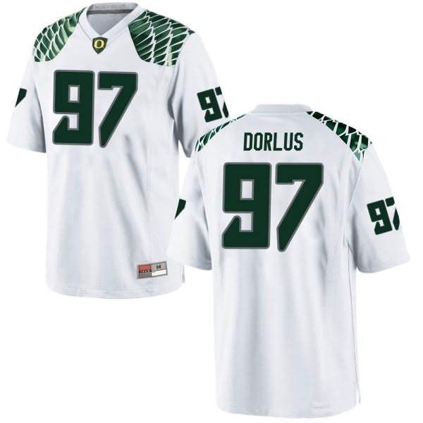 Oregon Ducks Youth #97 Brandon Dorlus Football College Game White Jersey RMG35O7M