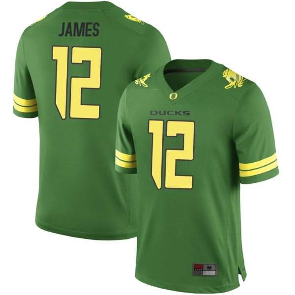 Oregon Ducks Youth #12 DJ James Football College Game Green Jersey IPA84O3N