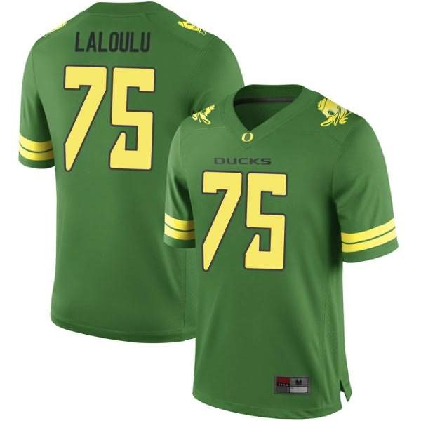 Oregon Ducks Youth #75 Faaope Laloulu Football College Game Green Jersey YPN71O3K