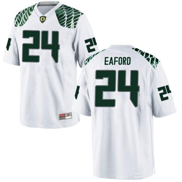 Oregon Ducks Youth #24 Ge'mon Eaford Football College Game White Jersey OIC31O2M