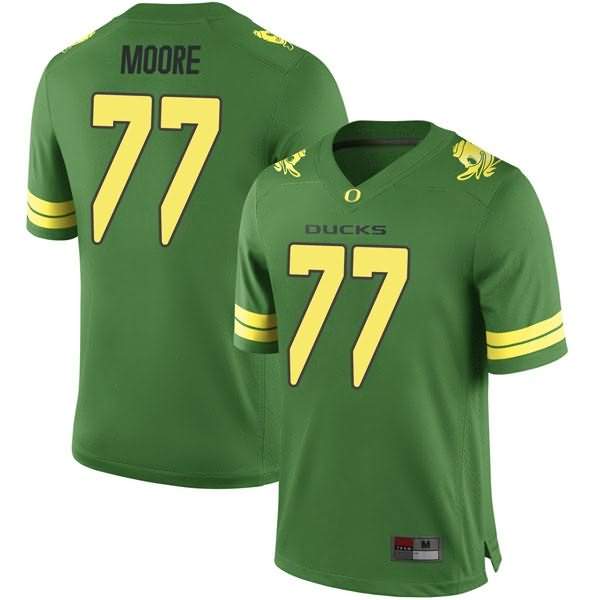 Oregon Ducks Youth #77 George Moore Football College Game Green Jersey QCW42O5U