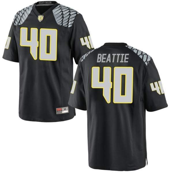 Oregon Ducks Youth #40 Harrison Beattie Football College Replica Black Jersey DOD85O7A