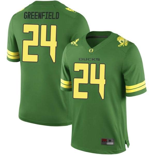 Oregon Ducks Youth #24 JJ Greenfield Football College Game Green Jersey WJM77O0E