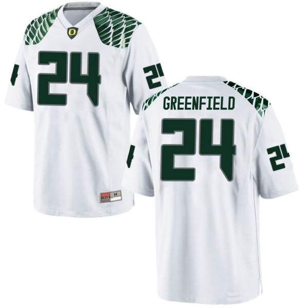 Oregon Ducks Youth #24 JJ Greenfield Football College Replica White Jersey PVJ24O1A