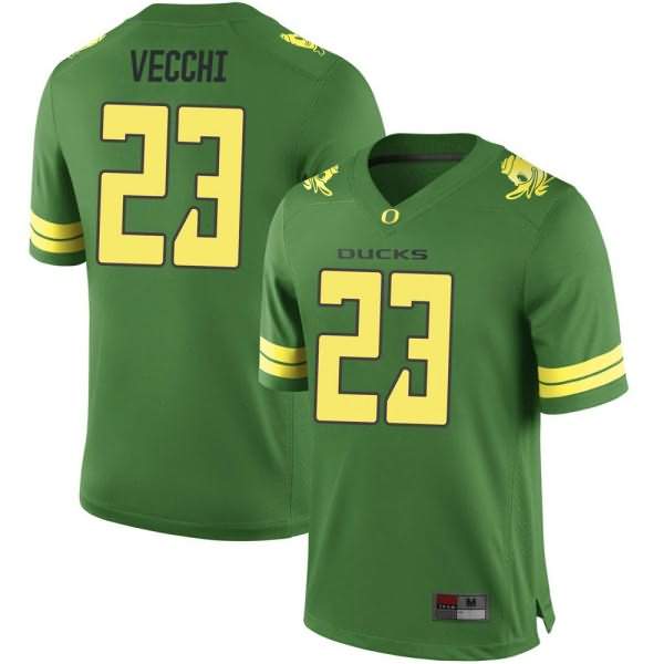 Oregon Ducks Youth #23 Jack Vecchi Football College Game Green Jersey IYQ41O7X