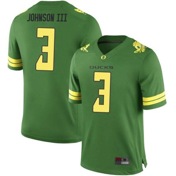 Oregon Ducks Youth #3 Johnny Johnson III Football College Replica Green Jersey JWL10O1D