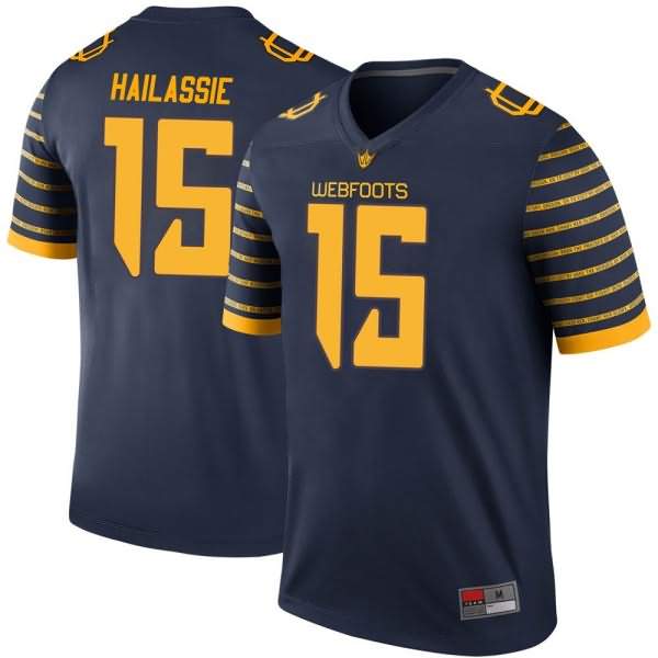 Oregon Ducks Youth #15 Kahlef Hailassie Football College Legend Navy Jersey HMD44O2B