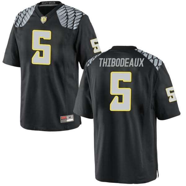 Oregon Ducks Youth #5 Kayvon Thibodeaux Football College Replica Black Jersey NJE77O7L