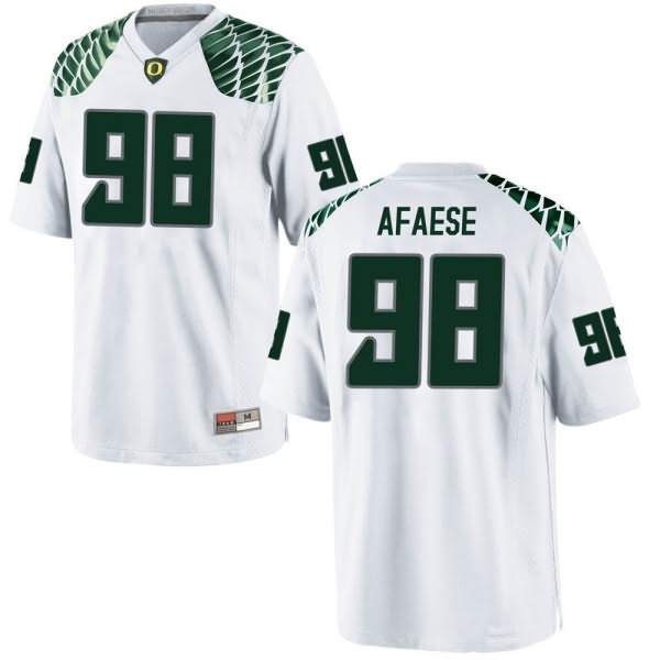Oregon Ducks Youth #98 Maceal Afaese Football College Replica White Jersey HRP47O6G