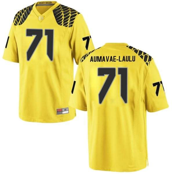 Oregon Ducks Youth #71 Malaesala Aumavae-Laulu Football College Replica Gold Jersey PHR71O3A