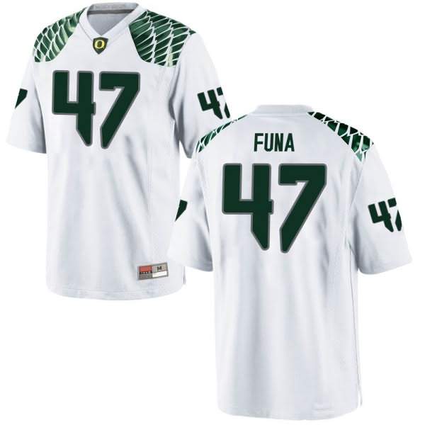 Oregon Ducks Youth #47 Mase Funa Football College Replica White Jersey DRL34O5P