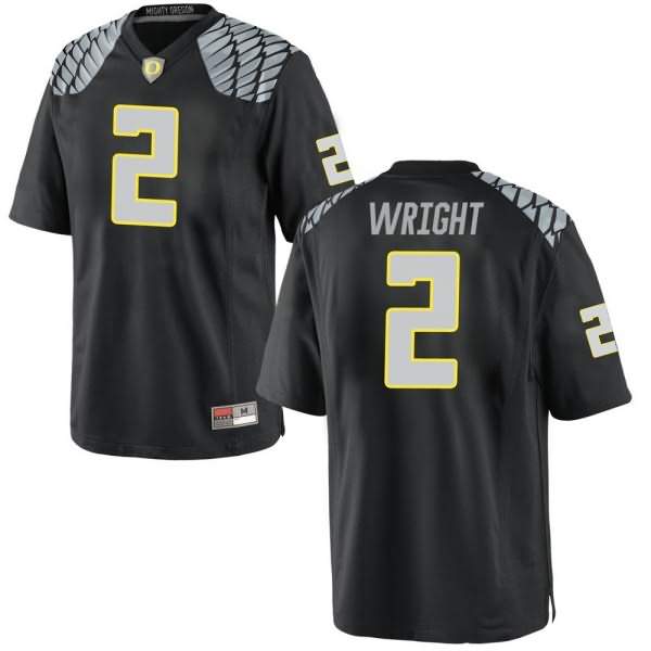 Oregon Ducks Youth #2 Mykael Wright Football College Replica Black Jersey QZK00O6I