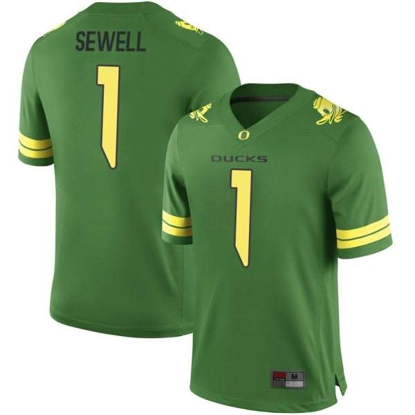 Oregon Ducks Youth #1 Noah Sewell Football College Game Green Jersey BFV40O6V