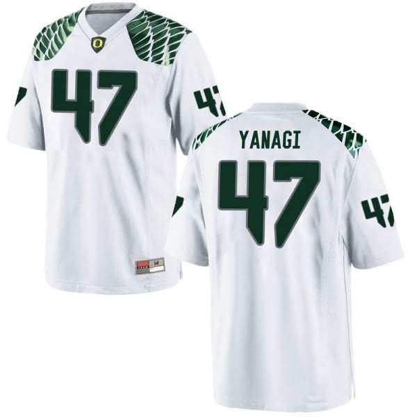 Oregon Ducks Youth #47 Peyton Yanagi Football College Game White Jersey XKI64O3H