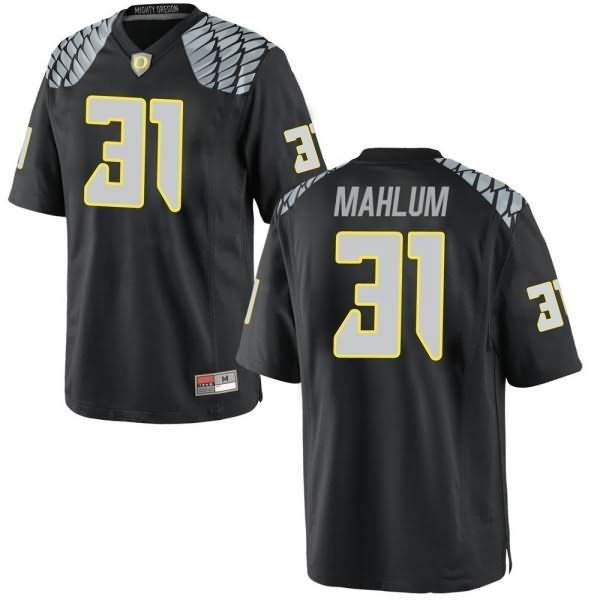 Oregon Ducks Youth #31 Race Mahlum Football College Replica Black Jersey XWC17O2L