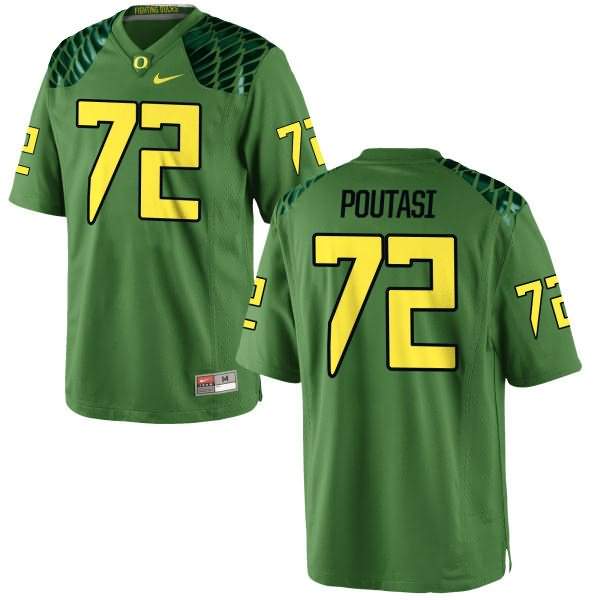 Oregon Ducks Youth #72 Sam Poutasi Football College Game Green Apple Alternate Jersey DFN28O6F